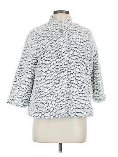 Pre-owned Alfred Dunner Faux Fur Jacket In Gray