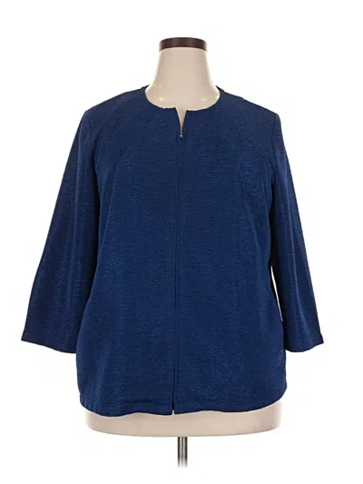 Pre-owned Alfred Dunner Fleece Jacket In Blue