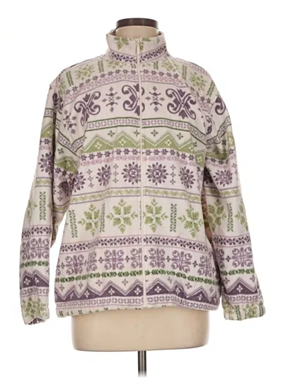 Pre-owned Alfred Dunner Fleece Jacket In Purple