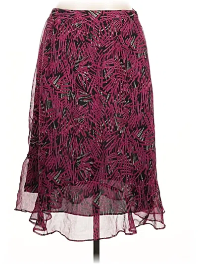 Pre-owned Alfred Dunner Formal Skirt In Burgundy