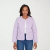 Alfred Dunner Hilton Head Womens Lightweight Quilted Jacket In Purple