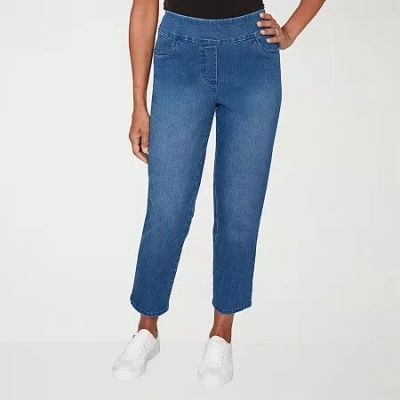 Alfred Dunner Hilton Head Womens Stretch Fabric Straight Leg Jean In Multi