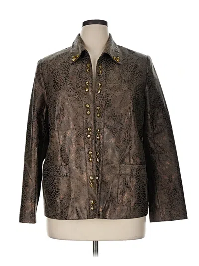 Pre-owned Alfred Dunner Jacket In Brown