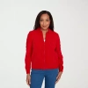 Alfred Dunner Jet Setter Womens Long Sleeve Zipper Cardigan In Red
