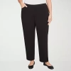 Alfred Dunner Jet Setter Womens Plus Short Straight Pull-on Pant In Black
