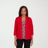 Alfred Dunner Jet Setter Geometric Inner Two In One Sweater In Red