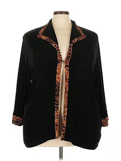 Pre-owned Alfred Dunner Kimono In Black
