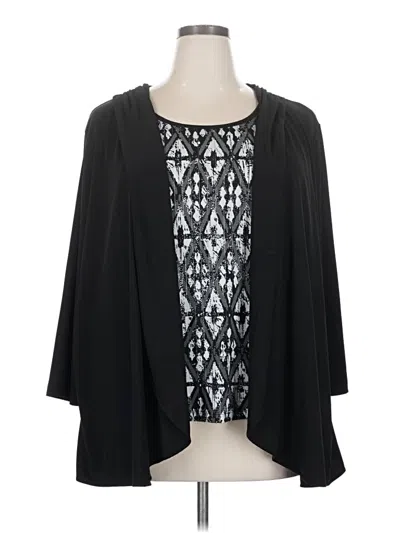 Pre-owned Alfred Dunner Kimono In Black