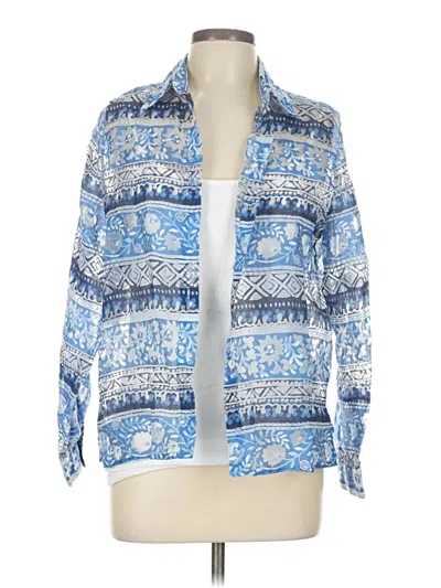 Pre-owned Alfred Dunner Kimono In Blue