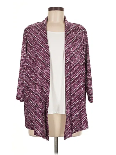 Pre-owned Alfred Dunner Kimono In Purple