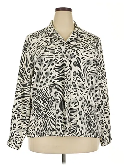 Pre-owned Alfred Dunner Long Sleeve Blouse In Black