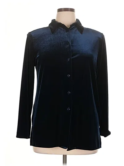 Pre-owned Alfred Dunner Long Sleeve Blouse In Black