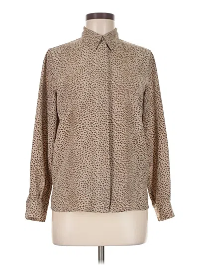 Pre-owned Alfred Dunner Long Sleeve Blouse In Brown