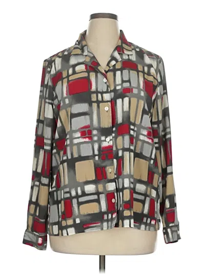 Pre-owned Alfred Dunner Long Sleeve Blouse In Brown