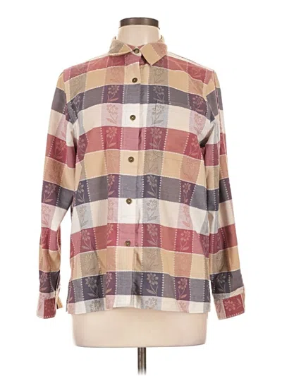 Pre-owned Alfred Dunner Long Sleeve Blouse In Burgundy