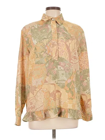 Pre-owned Alfred Dunner Long Sleeve Blouse In Gold