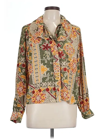 Pre-owned Alfred Dunner Long Sleeve Blouse In Green
