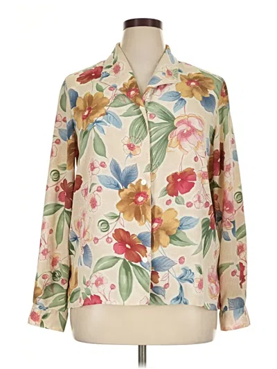 Pre-owned Alfred Dunner Long Sleeve Blouse In Ivory