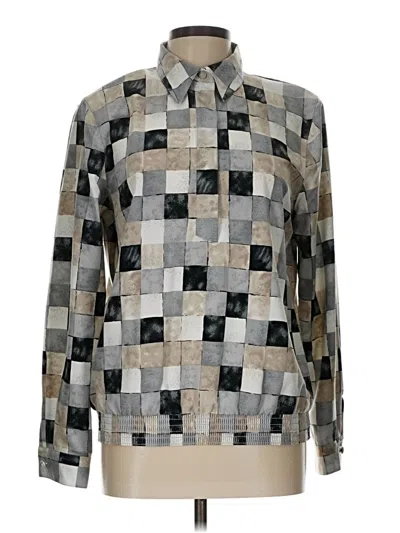 Pre-owned Alfred Dunner Long Sleeve Blouse In Silver