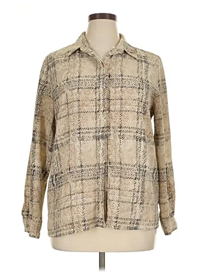 Pre-owned Alfred Dunner Long Sleeve Blouse In Tan