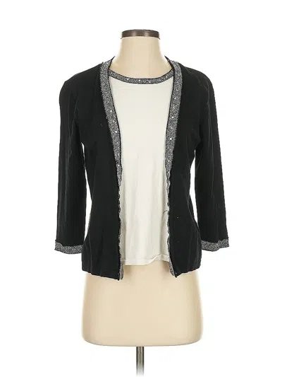 Pre-owned Alfred Dunner Long Sleeve Top Black Keyhole Neckline Tops