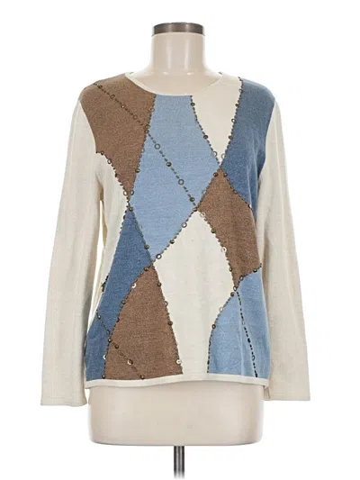 Pre-owned Alfred Dunner Long Sleeve Top Tan Turtleneck Tops