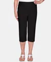 Alfred Dunner Women's Classic Twill Denim Split Hem Capri Pants