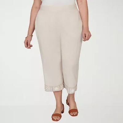 Alfred Dunner Natural Wonder Womens Plus Straight Capri Pant In Neutral