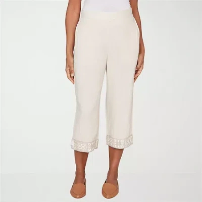 Alfred Dunner Natural Wonder Womens Straight Capri Pant In Neutral