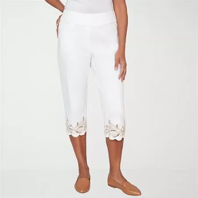 Alfred Dunner Natural Wonder Womens Straight Capri Pant In White