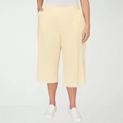 Alfred Dunner Out Of The Blue Womens Plus Straight Capri Pant In Multi