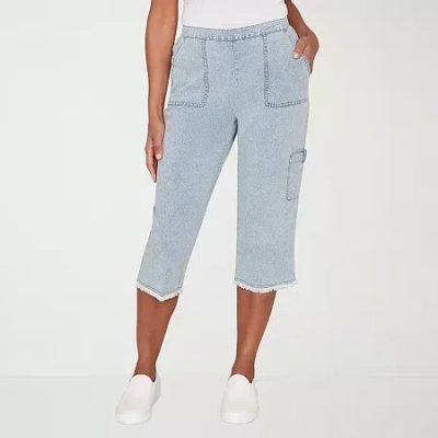 Alfred Dunner Out Of The Blue Womens Straight Capri Pant