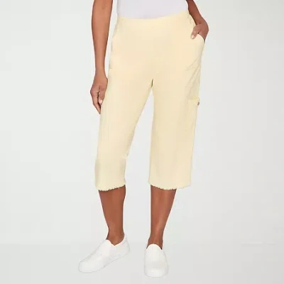 Alfred Dunner Out Of The Blue Womens Straight Capri Pant In Neutral
