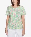 Alfred Dunner Petite Abstract Scroll Crew Neck Top