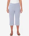 Alfred Dunner Petite Land Of The Free Striped Cuffed Clamdigger Pants In Blue