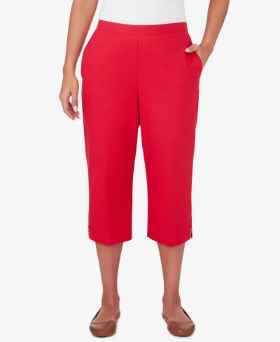 Alfred Dunner Petite All American Twill Capri Pants In Red