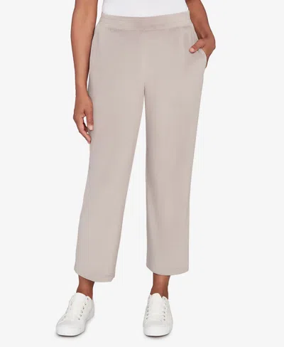 Alfred Dunner Petite Calm Luxe Luxe Double Knit Short Length Pants In Neutral