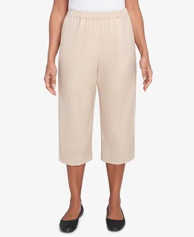 Alfred Dunner Petite Catalina Island Patch Pocket Elastic Waistband Capri Pants