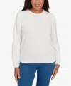 Alfred Dunner Petite Chenille Pullover Sweater In White