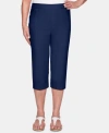 Alfred Dunner Petite Classic Allure Super Stretch Pull-on Clam Digger In Navy