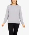 Alfred Dunner Petite Classic Chenille Pullover Sweater In Grey