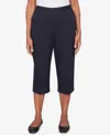 Alfred Dunner Petite Classic Solid Twill Button Hem Capri Pants In Multi