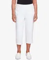Alfred Dunner Plus Size Banded Denim Capri Pants In White
