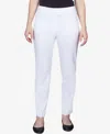Alfred Dunner Womens Tummy Slimming Pull On Pants In White