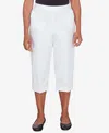 Alfred Dunner Plus Size Banded Denim Capri Pants In White