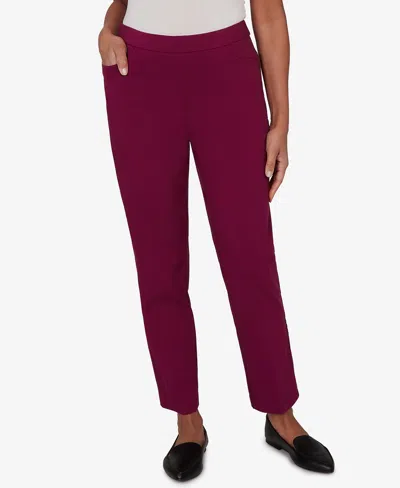 Alfred Dunner Petite Colored Allure Stretch Short-length Pants In Brown