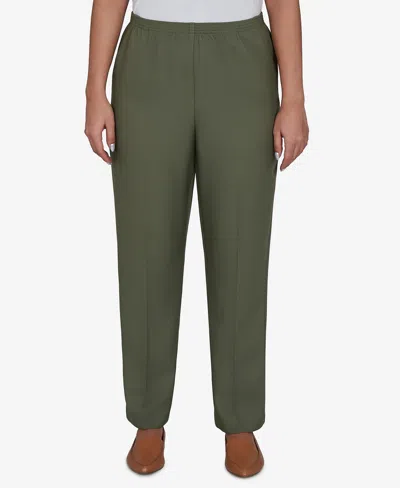 Alfred Dunner Petite Colored Classic Short-length Pants In Green