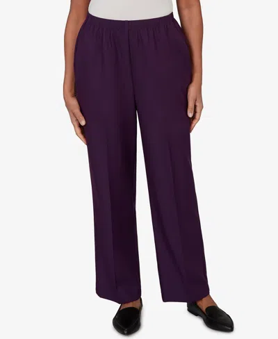 Alfred Dunner Petite Colored Classic Short-length Pants In Purple