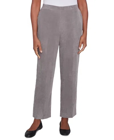 Alfred Dunner Petite Copenhagen Copenhagen Corduroy Average Length Pants In Graphit