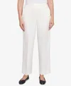 Alfred Dunner Petite Copenhagen Soft Heather Microfiber Short Length Pants In Winter White